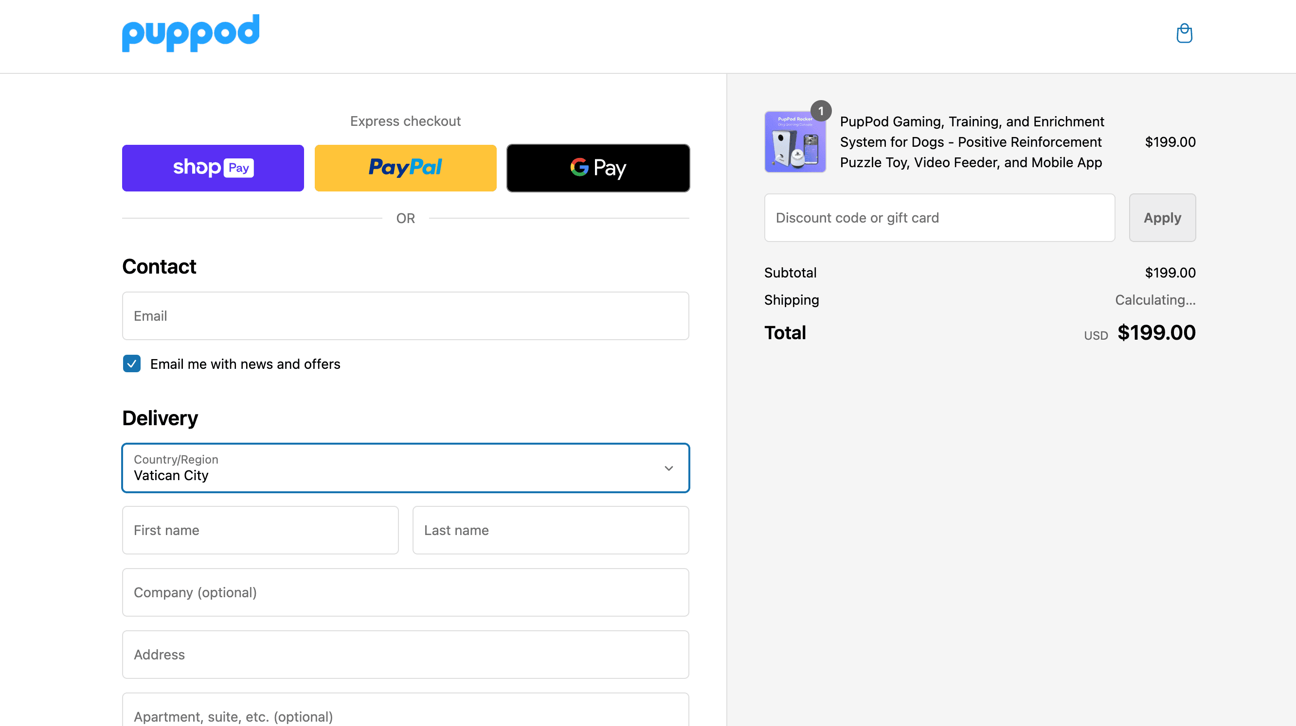 How to apply PupPod coupon code